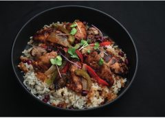 STICKY CHICKEN AND JEWELLED RICE